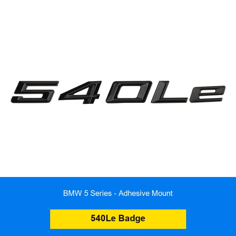 BMW 540Le rear number badge - glossy black