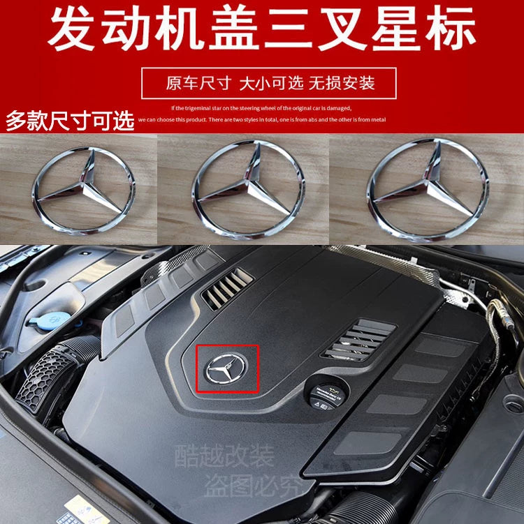 Suitable for A-standard, B-cover, C-trip-pronged E engine, GLC cover, S-class, CLA logo, GLA, Mercedes-Benz ML star, GLE GL R