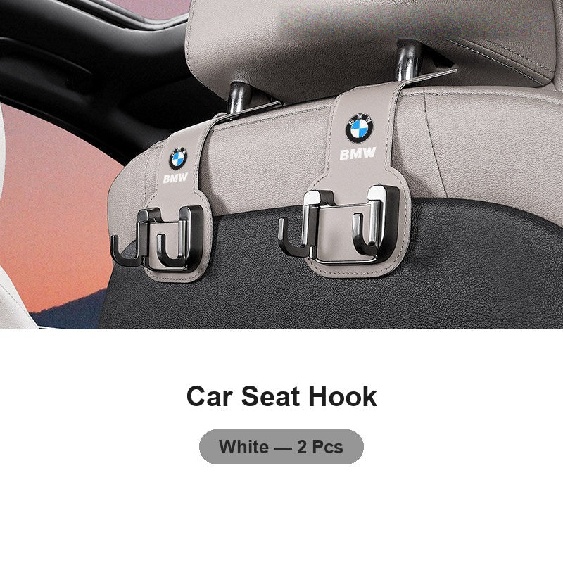 BMW seat back hook in White, set of 2