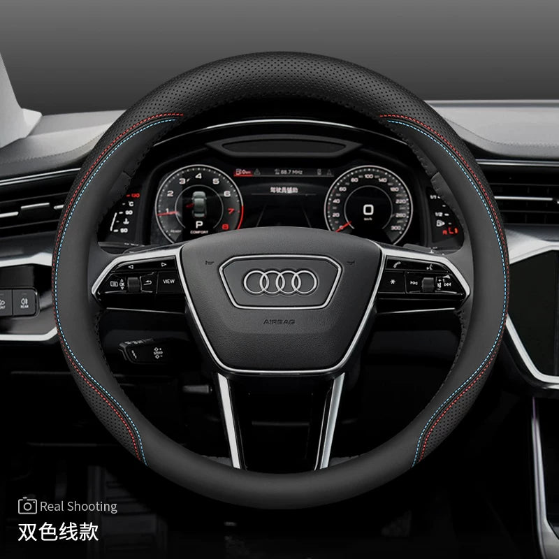 Audi steering wheel covers for new Q5L A5L A6L A4L A7L Q3 Q2L A3 A8 ultra-thin genuine leather handlebar covers