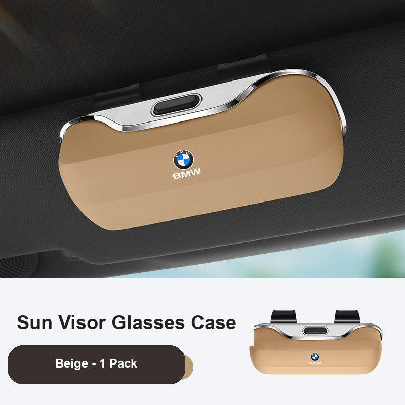 BMW sun visor glasses case in Beige, 1 pack