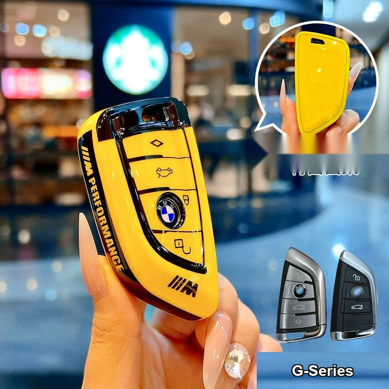 BMW smart key fob yellow TPU case, shell only without keychain
