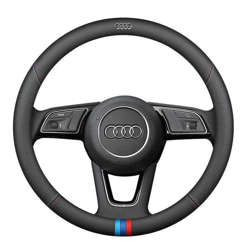 Audi steering wheel cover new A4L A6L A3 Q2L Q3 Q5L Q7 A5 A7 ultra-thin leather car handle