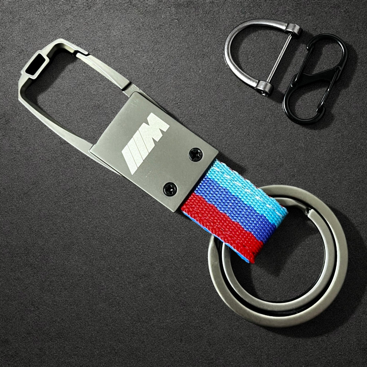 BMW M Performance Leather Key Fob Strap & Keychain Ring