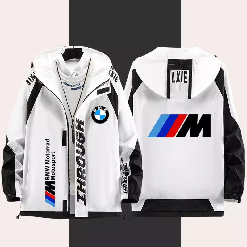 سترة واقية من الرياح BMW M Power - بغطاء رأس، رسومات قابلة للتخصيص