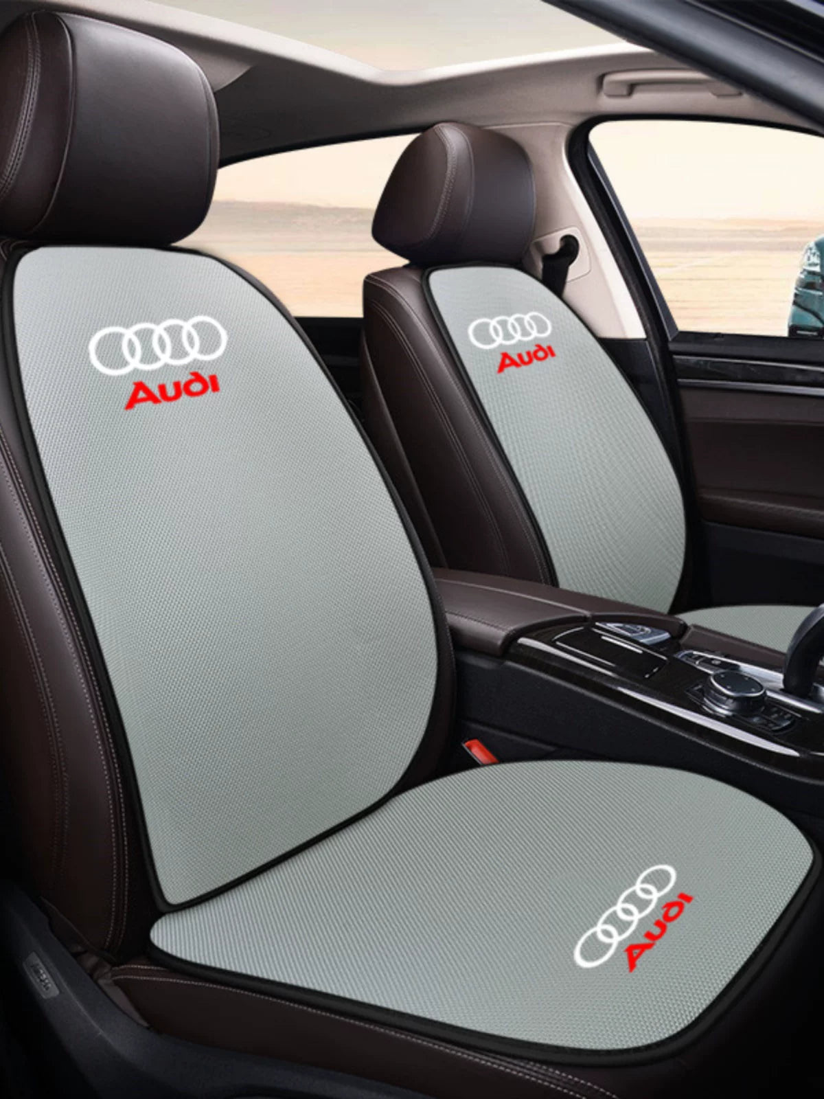 Audi breathable linen seat cushion with backrest, front seats in Light Gray