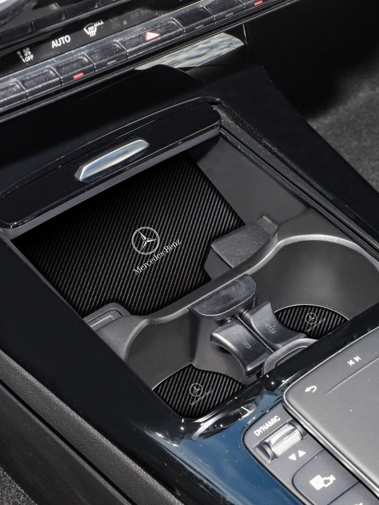 Mercedes-Benz A-Class Carbon-Look Interior Mat Set – Non-Slip Console, Cup and Door Slot Mats for A180L, A200L and A35L