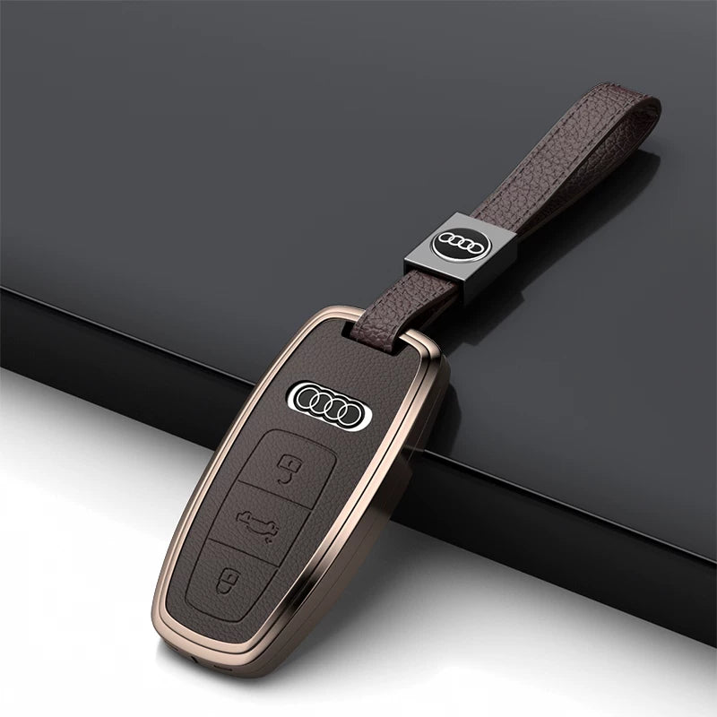 Audi Grand Touring Key Case – Satin Alloy Frame and Leather Inlay for A6L Smart Key