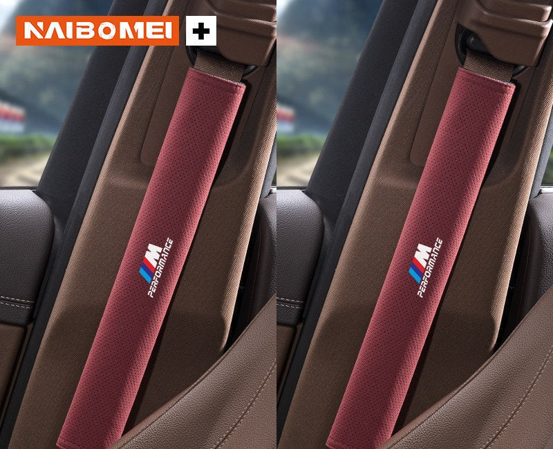 BMW M Performance seat belt shoulder pad, wine red, pair, 33cm