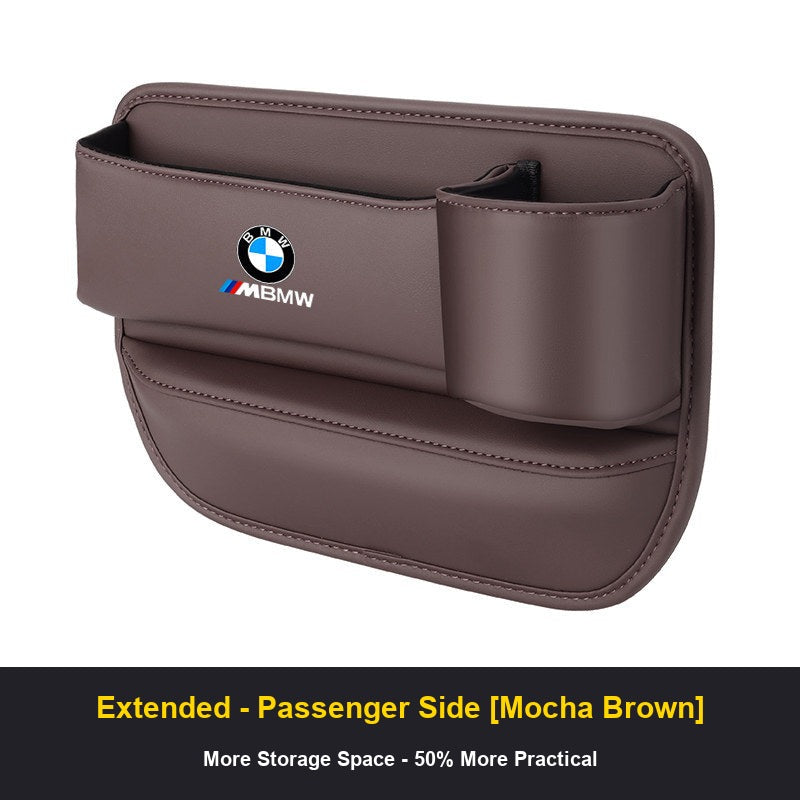 BMW seat gap organizer Extended Passenger Side Mocha Brown
