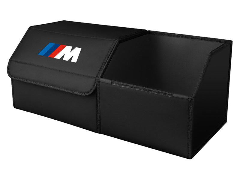 Black leather BMW M trunk storage box - small size with extended open basket
