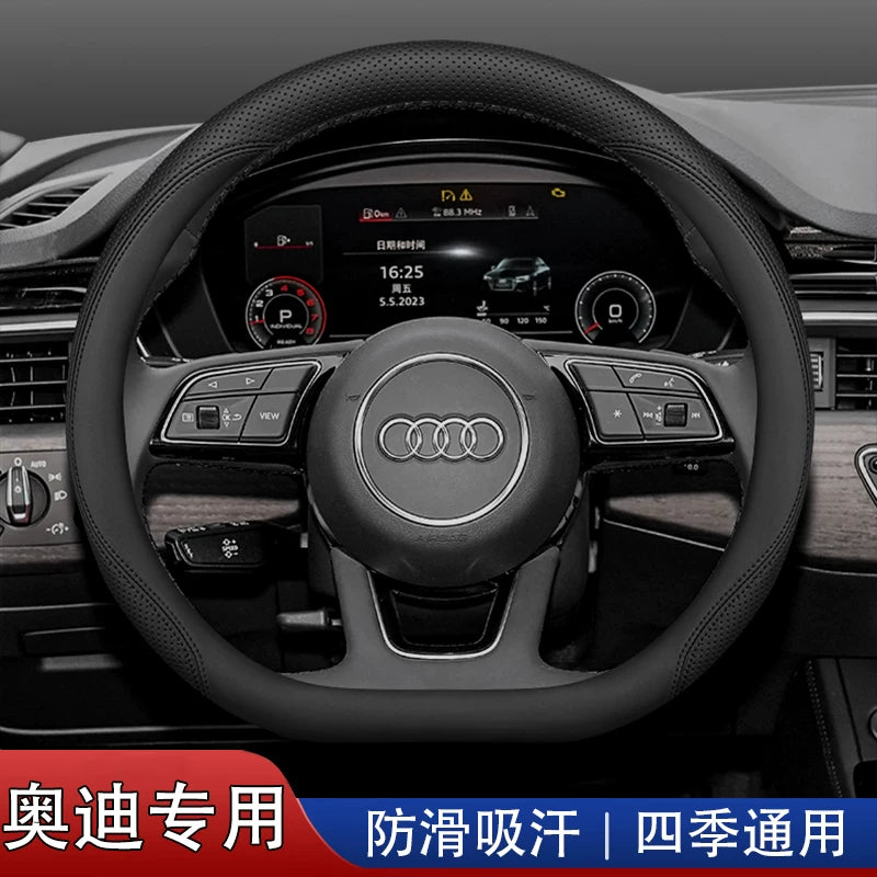 Audi steering wheel covers for new Q5L A5L A6L A4L A7L Q3 Q2L A3 A8 ultra-thin genuine leather handlebar covers