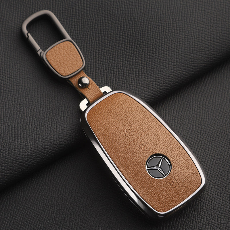 Premium Genuine Leather Mercedes-Benz Key Case – Soft French Goatskin for GLE, GLS, CLS, S-Class and E-Class