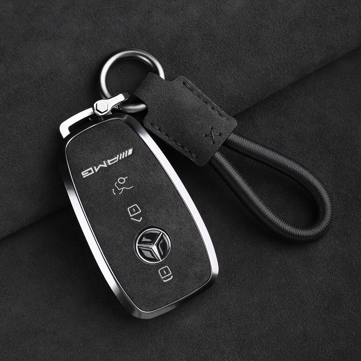 Premium Genuine Alcantara Mercedes-AMG Key Case – Imported Italian Suede with Alloy Frame for G63, G500, G350 and A35L
