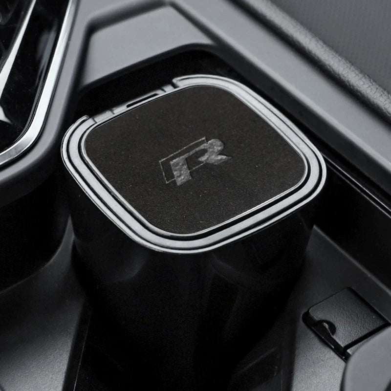 The car ashtray is suitable for BMW M STANDARD, AUDI RS, MERCEDES BENZ AMG, Volkswagen R suede multi-function ashtray