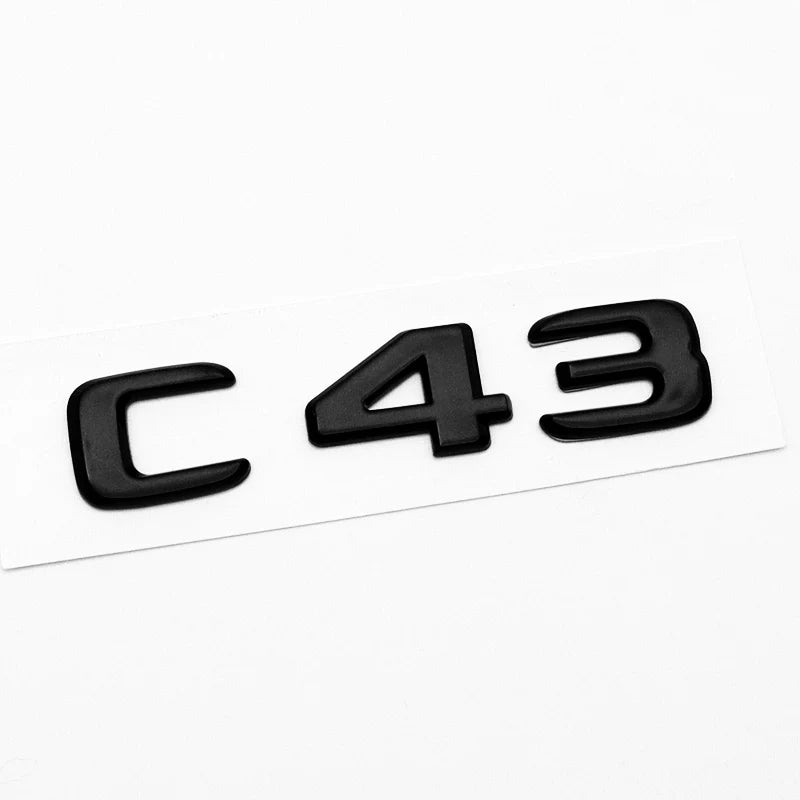 Mercedes-AMG C43 rear trunk badge in gloss black