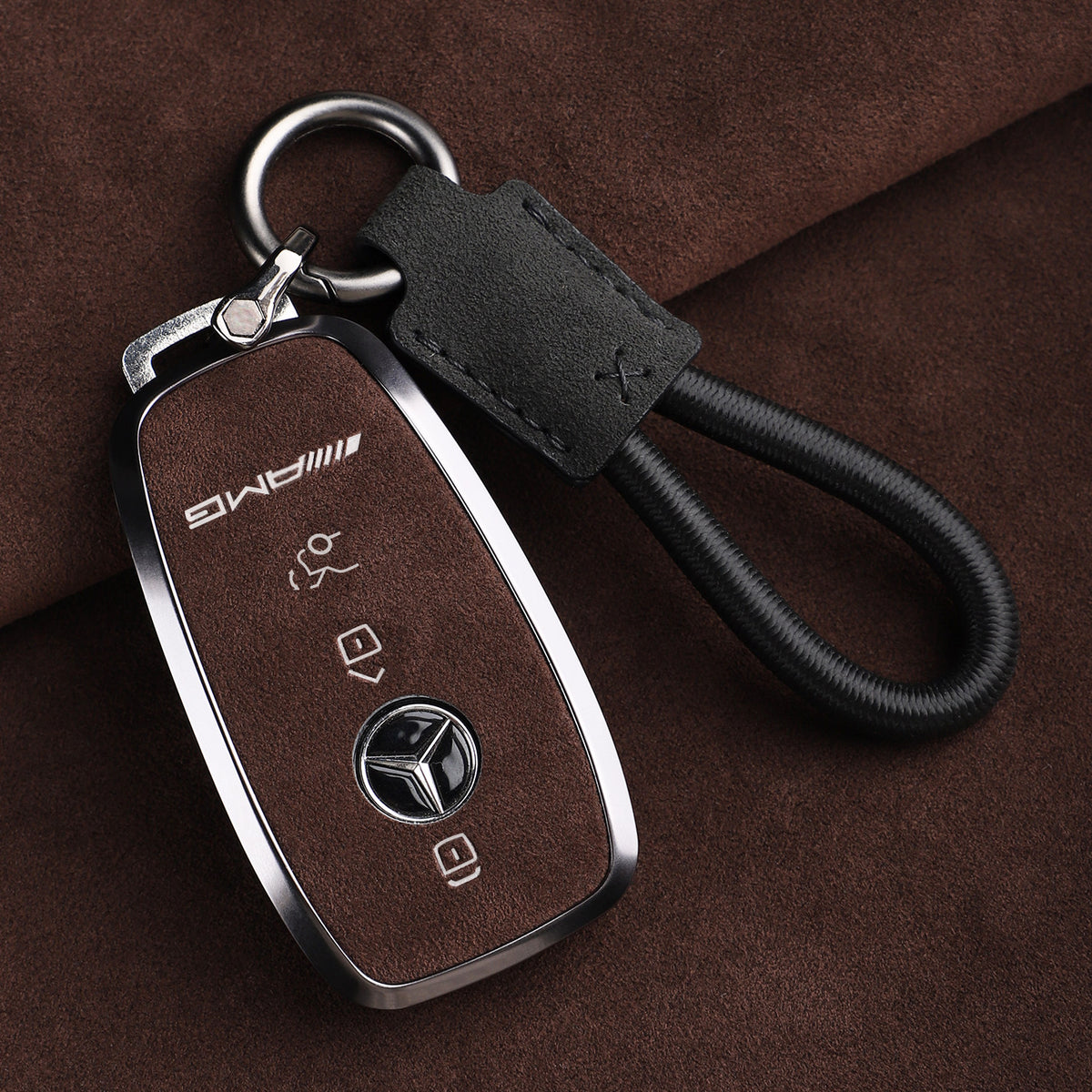 Premium Genuine Alcantara Mercedes-AMG Key Case – Imported Italian Suede with Alloy Frame for G63, G500, G350 and A35L