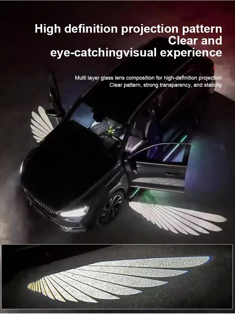 LED angel wing welcome light high definition projection pattern