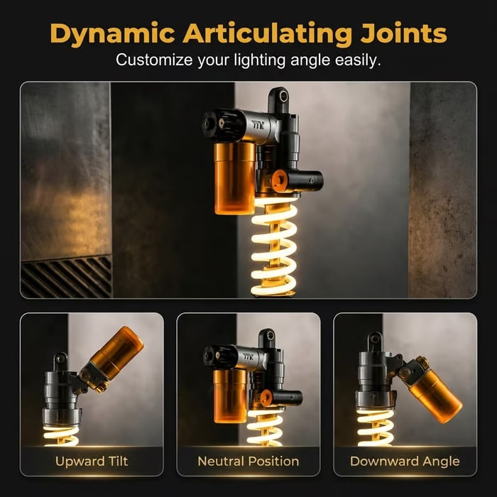 Suspension lamp adjustable brightness knob and glowing coil light detail
