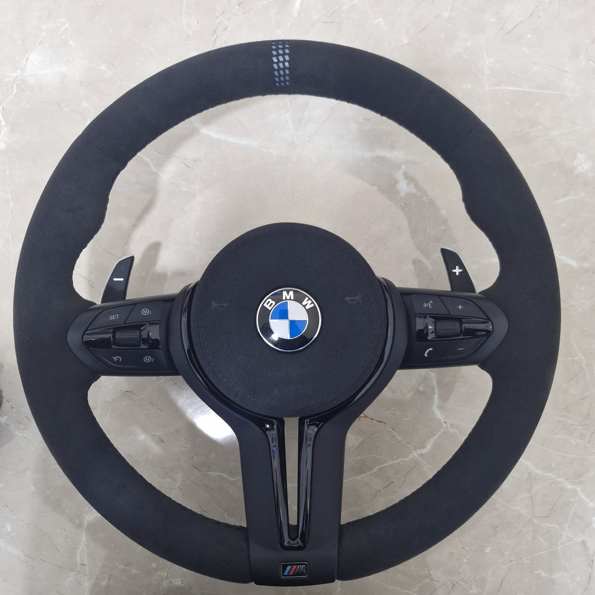 Full black Alcantara M Performance steering wheel for BMW F series