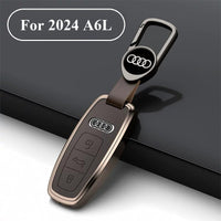 Audi Grand Touring Key Case – Satin Alloy Frame and Leather Inlay for A6L Smart Key