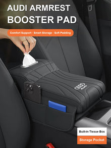 Audi Executive Armrest Booster with Built-in Tissue Box & Storage Pockets