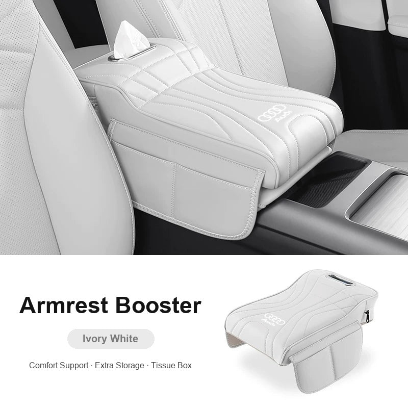 Classic Audi armrest booster in Ivory White