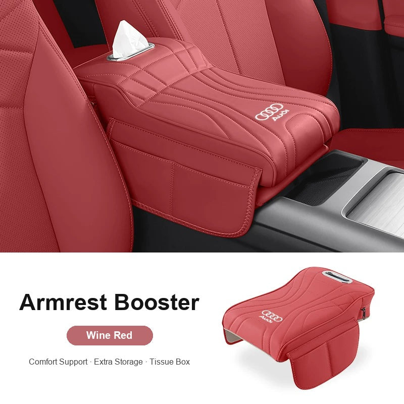 Classic Audi armrest booster in Wine Red