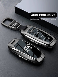 Audi Black Warrior Key Case – Piano-Gloss Shell with Gunmetal Frame