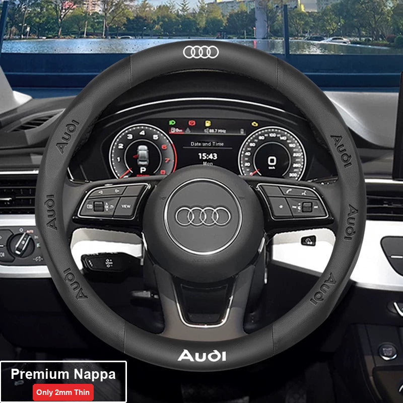 Audi ultra-thin steering wheel cover – Round – Premium Nappa – Black