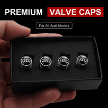 Audi Crystal Dome Emblem Valve Caps – Ribbed Chrome Luxury Set of 4