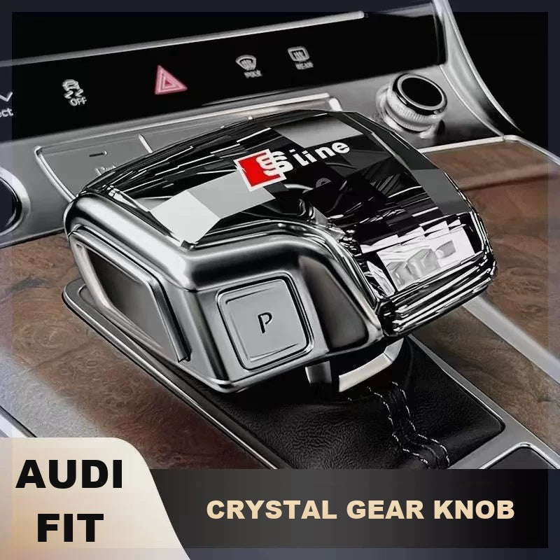 Audi crystal gear knob with S line badge fitted in an Audi centre console