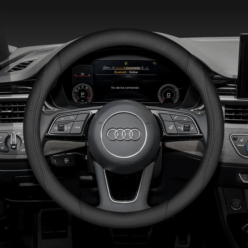Round Audi steering wheel cover – Black