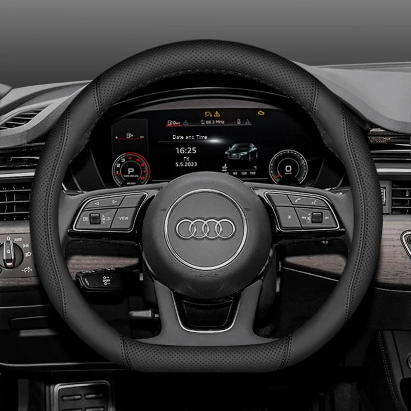 D-shaped Audi steering wheel cover for A3, A4L and Q2L – Black