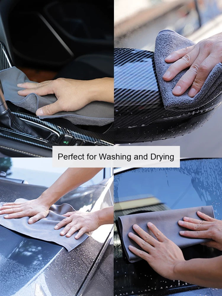 Deerskin coral fleece towel used for car washing and drying