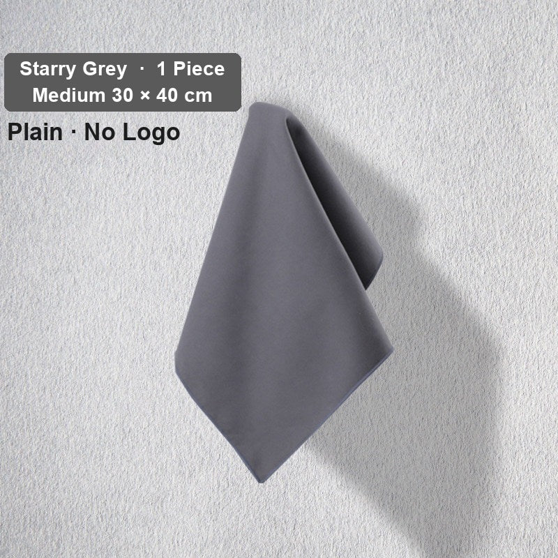 Audi deerskin coral fleece towel – Plain No Logo, Starry Grey, Medium 30 × 40 cm, 1 Piece