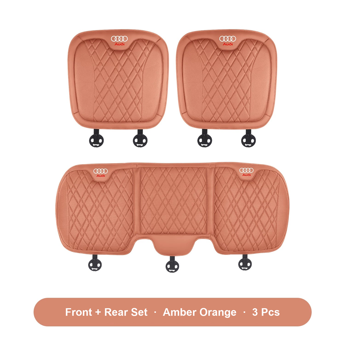 Audi front and rear 3-piece cushion set in Amber Orange