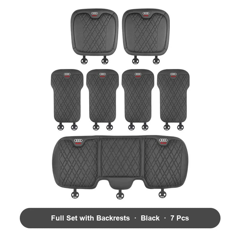 Audi full 7-piece cushion set with backrests in Black