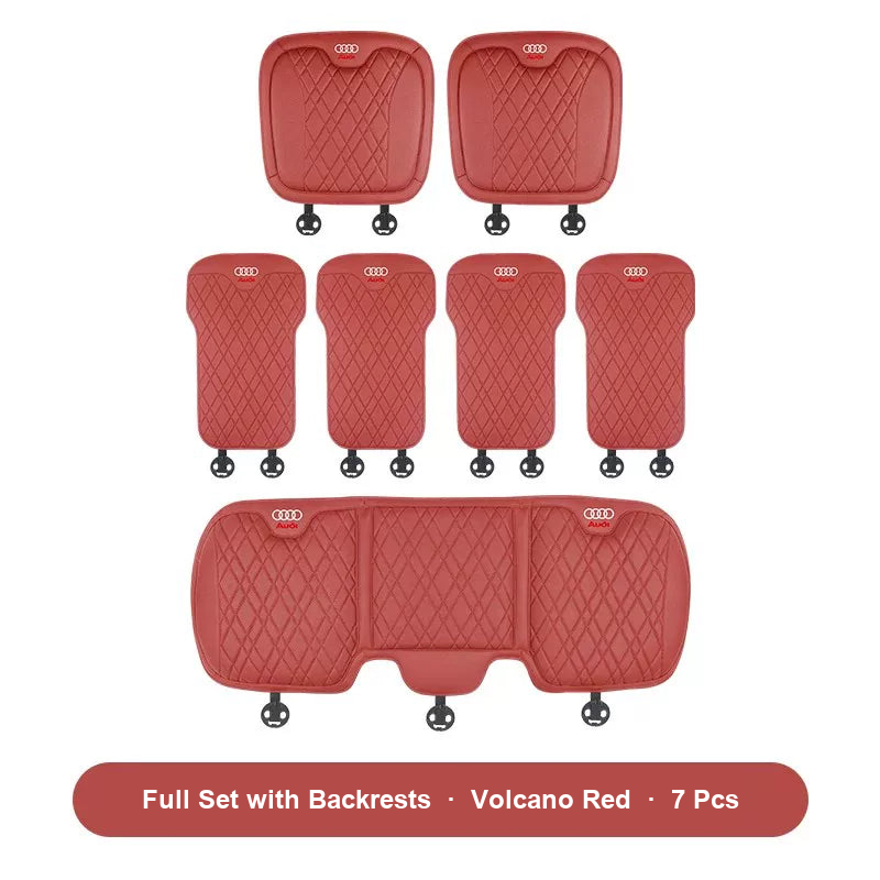 Audi full 7-piece cushion set with backrests in Volcano Red