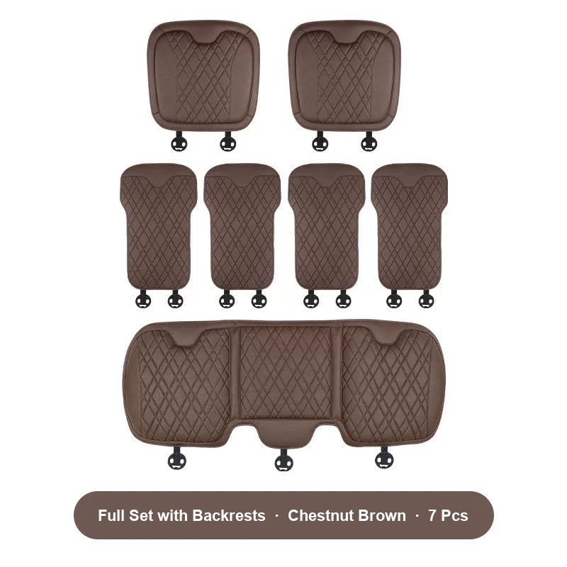 Audi full 7-piece cushion set with backrests in Chestnut Brown