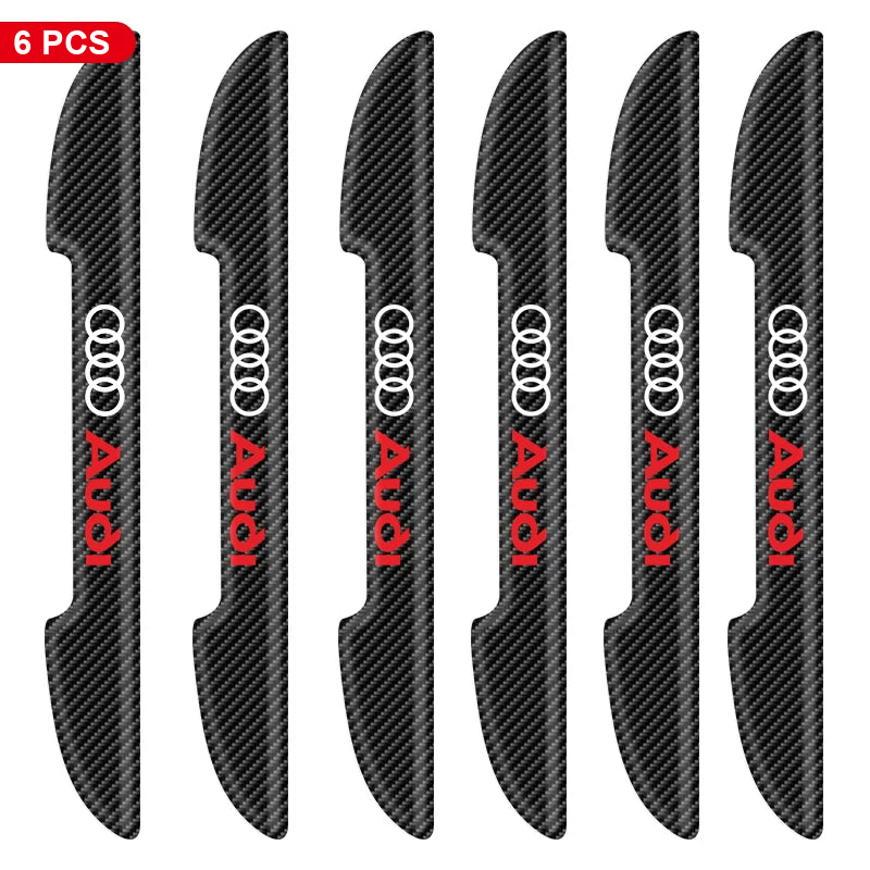Audi door edge guards – Carbon Fiber Look, Audi Logo – 6 Pcs