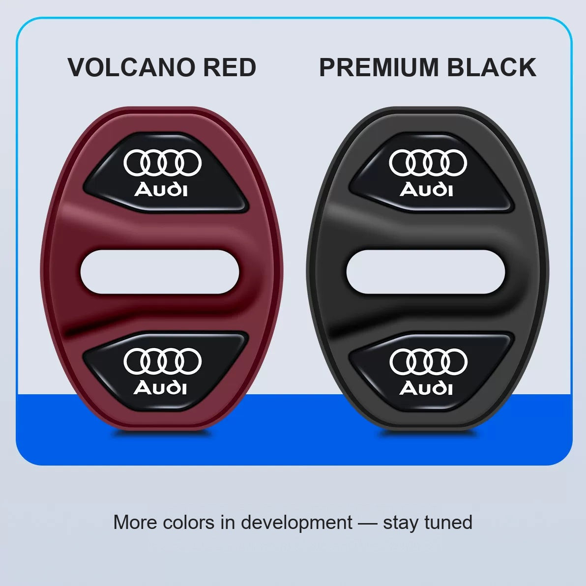Audi door lock cover colours: Volcano Red and Premium Black