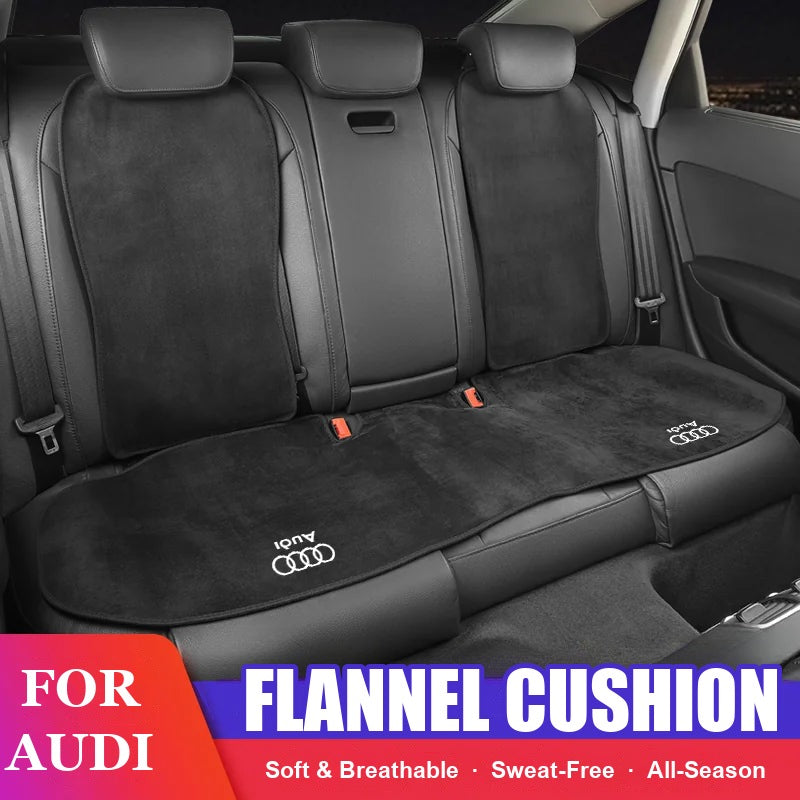 Audi flannel rear bench cushion and backrest pads in black