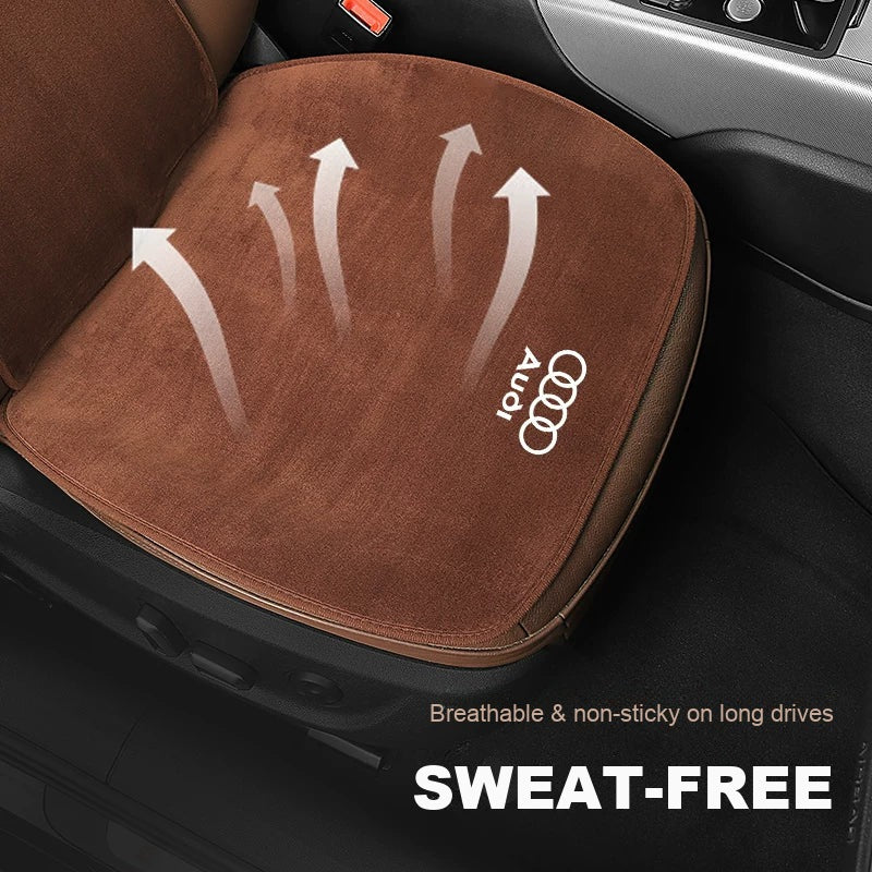 Breathable Audi flannel seat cushion in brown – sweat-free comfort