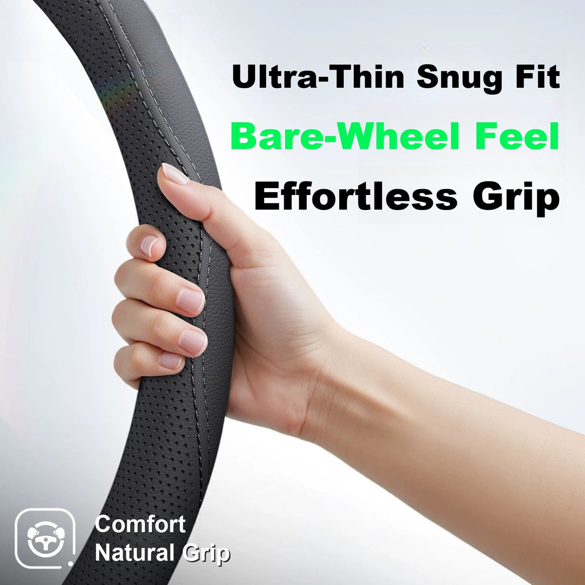 Snug ultra-thin grip of the Audi steering wheel cover