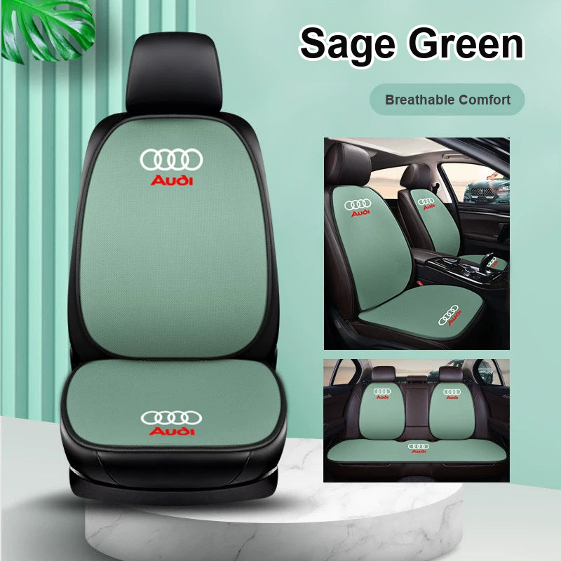 Audi breathable linen seat cushion complete 7-piece set in Sage Green