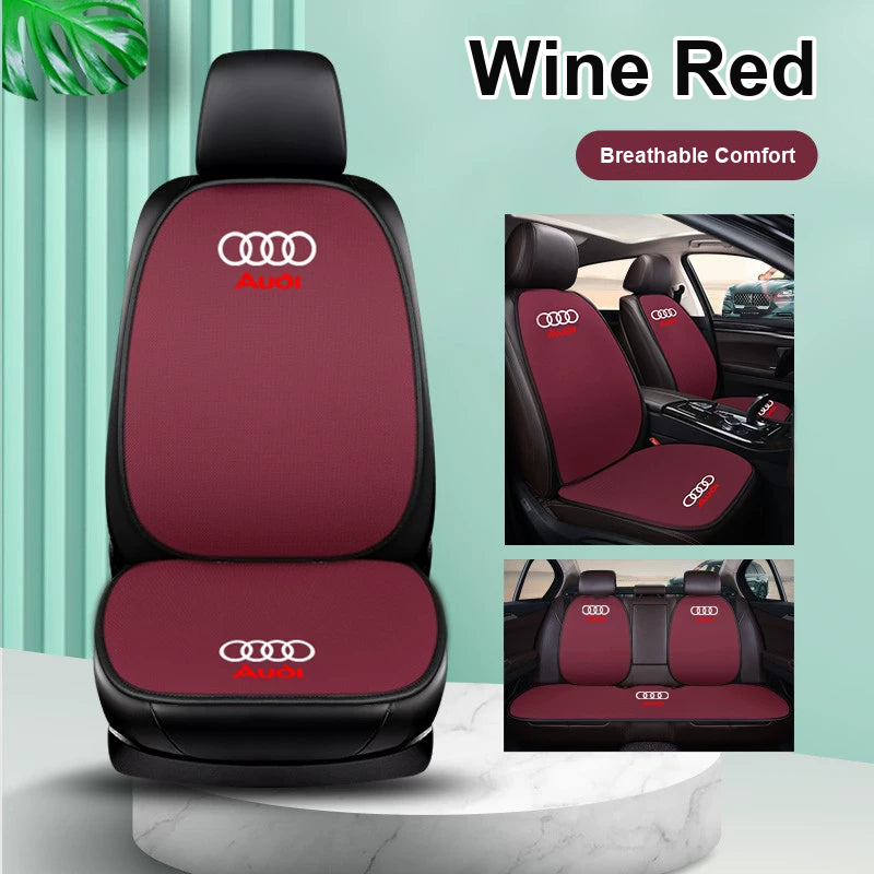 Audi breathable linen seat cushion complete 7-piece set in Wine Red