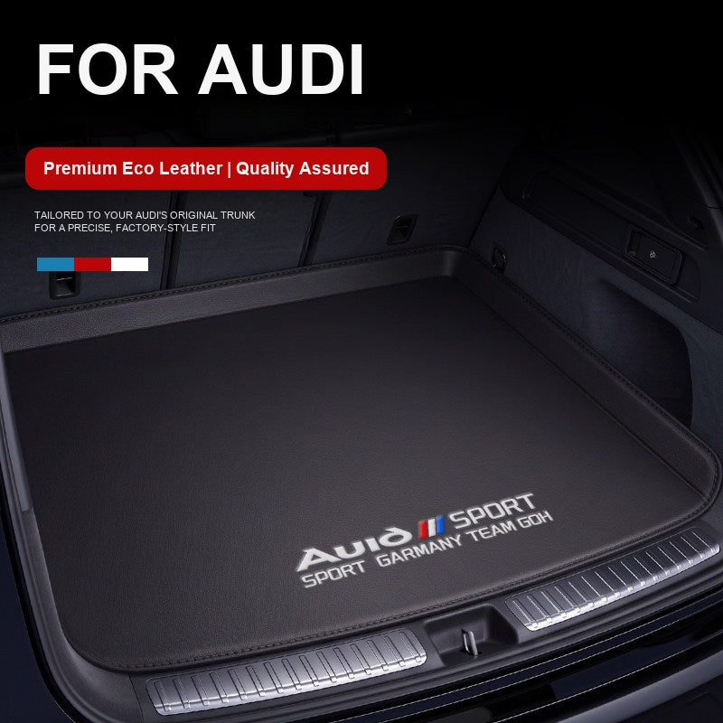 Audi luxury trunk mat in eco nappa leather with tailored fit
