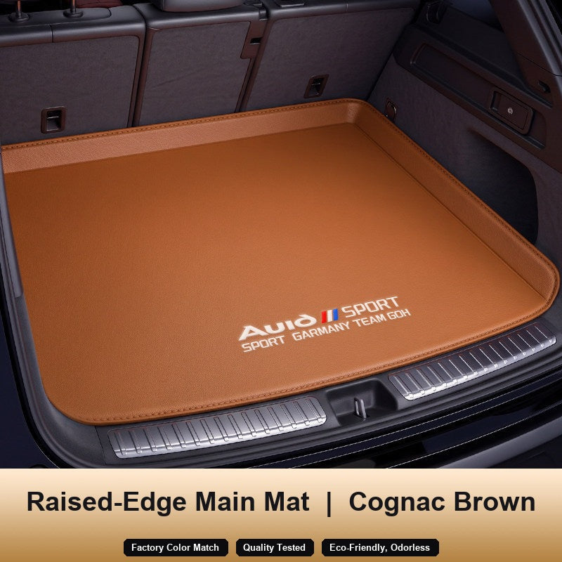 Audi trunk mat – Raised-Edge Main Mat, Cognac Brown