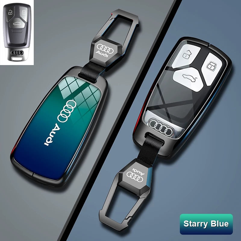 Starry Blue mirror zinc alloy Audi Type A key case